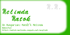 melinda matok business card